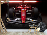 Non-Woven Photo Wallpaper for Gym or Office Red Ferrari Wall Mural