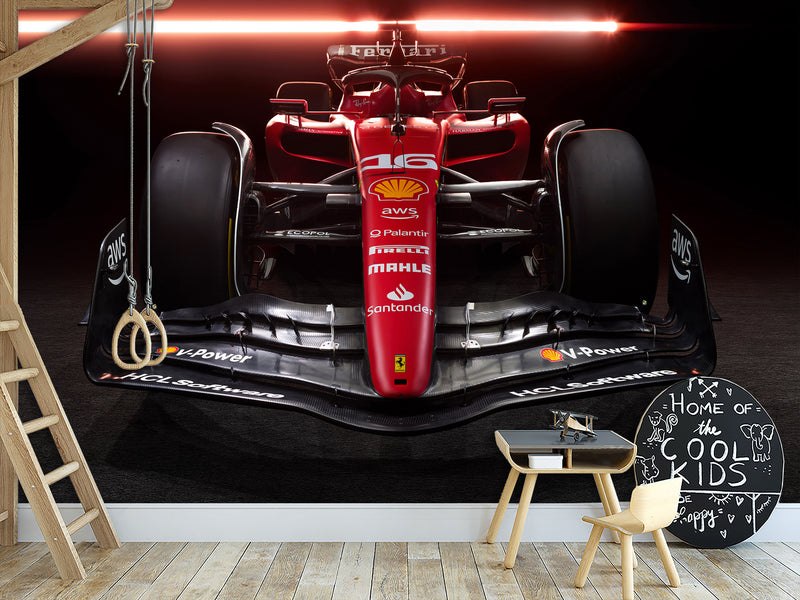 Non-Woven Photo Wallpaper for Gym or Office Red Ferrari Wall Mural