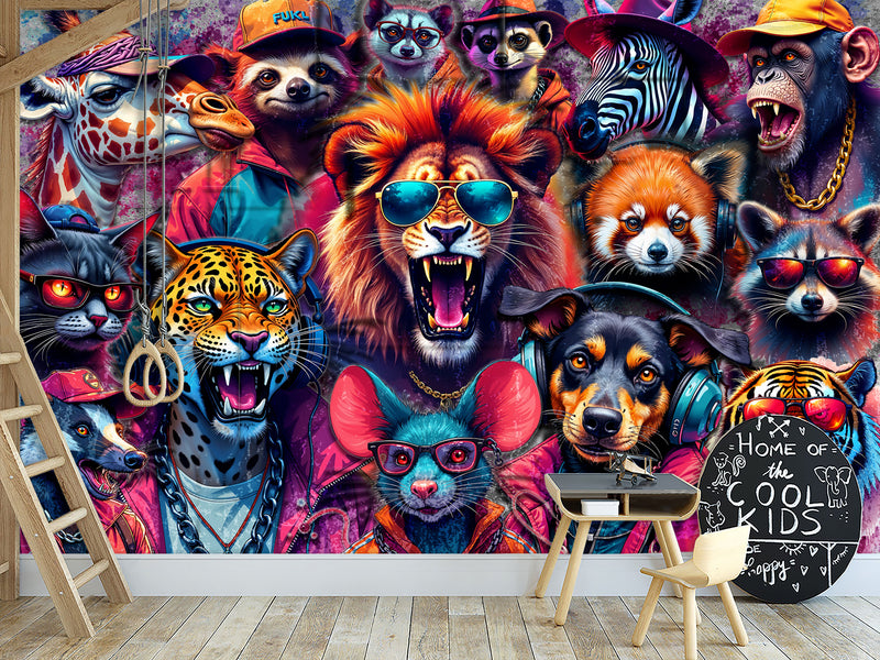 Art Design For Interior Peel and Stick Wall Mural With Pattern "Animalism" For Home Wall