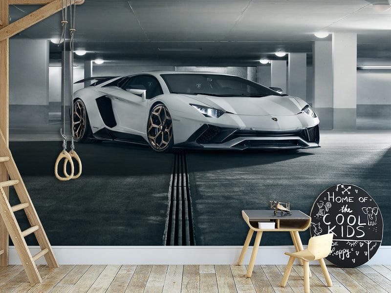 Non-Woven Wallpaper On The Wall Lamborghini Themed Wall Murals For Teen Bedroom, Kitchen, Living Room