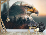 Brutal Design For Hall Or Gym Vinyl Wallpaper Peel and Stick Motivational Wall Print For Bedroom "Free Eagle" 🦅
