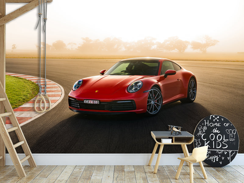 Peel and Stik Wallpaper On The Wall Red Ferrari Car 3D Wall Art For Room & Living Room