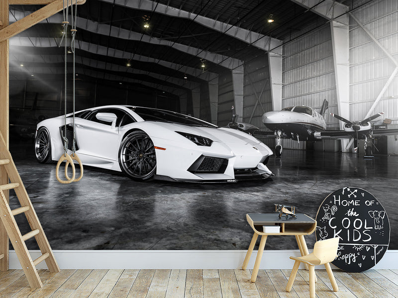 Peel and Stick Mural Lamborghini Wall Mural – Car Decal for Bedroom, Kitchen & Living Room