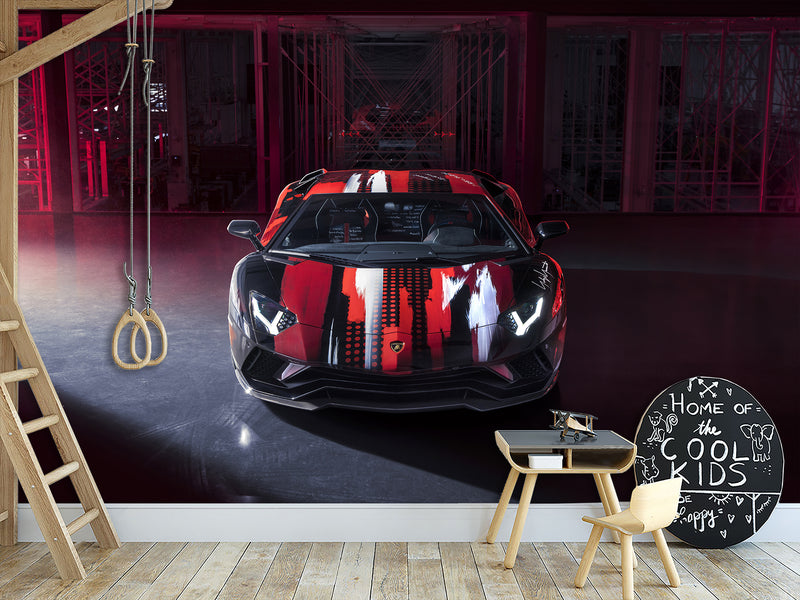 Wall mural 3D self-adhesive in the bedroom, kitchen, hall “LAMBORGHINI”