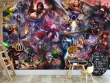 Non-Toxic, Child-Safe Traditional Wall Mural – "Heroes with Magical Powers" Anime Theme for Bedroom or Office