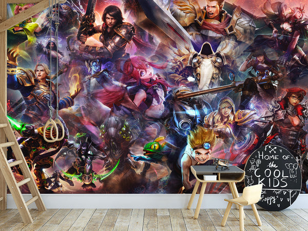 Non-Toxic, Child-Safe Traditional Wall Mural – "Heroes with Magical Powers" Anime Theme for Bedroom or Office