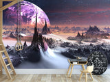 Peel and Stik Mural Wallpaper For Teen Room – "Uncharted Cosmic Planet" Bedroom Decor