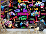 Modern Vibrant Vinyl Wallpaper Peel and Stick “Adrenaline of Victory” – Perfect for Video Game Lovers, Bedroom, Living Room, and Kids’ Room Desing