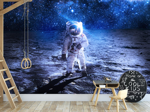 Peel and Stick Photo Wallpaper "Astronaut's flight in space" - Decor Bedroom Wall Art