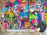 High-Quality Self-Adhesive Wallpaper – Accent Wall for Lounge Area or Creative Studio Mural – "Street Art – Graffiti"