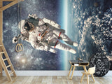 Self-adhesive Mural with a pattern for a teenager, photo wallpaper “Cosmonaut”