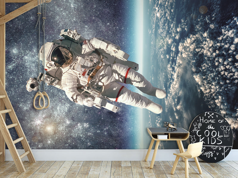 Self-adhesive Mural with a pattern for a teenager, photo wallpaper “Cosmonaut”