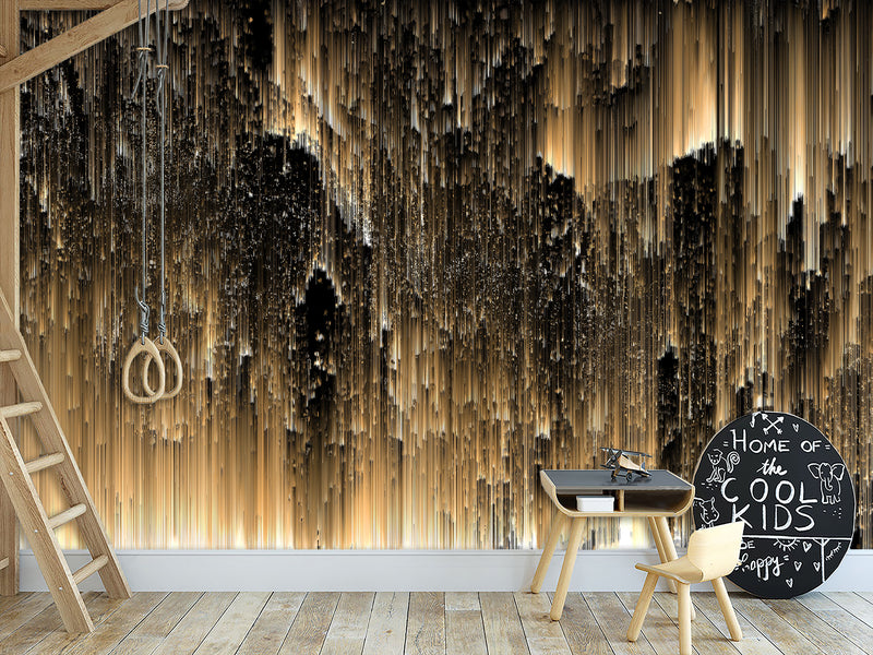 Wall mural Peel and Stick vinyl Wallpaper “Golden rain" Wallpaper for For Home decor, Bedroom