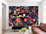 In Animalism Style Traditional Full Wall Wallpapers "Colorful Animals" For Office, Hall