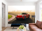 Peel and Stik Wallpaper On The Wall Red Ferrari Car 3D Wall Art For Room & Living Room