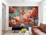 Floral Print 3D Non-Woven Photo Wallpaper for a Cozy Living Room or Bedroom – "Blooming Sakura"