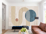 Non-Woven Wall Mural In Art Deco Style  "Geometric Ensemble" For Office  Living Room Bedroom🎨