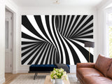 Unique Creative Design Non-Woven Wallpaper for Home Wall "Illusion" – 3D Bedroom Mural Above the Bed 🌀