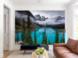 Full Wall Traditional Wallpaper "Forest And Blue Lake" – Nature Wall Mural Design For Bedroom Or Lounge
