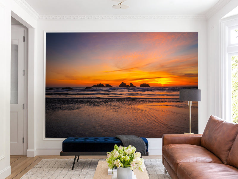 Non-Woven Mural Large Wall Art For Bedroom, Living Room Or Relaxation Zone – Ocean Sunset