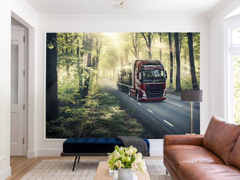 Peel and Stik Forest Road Volvo Car Wall Murals – Home Decor For Bedroom And Living Room