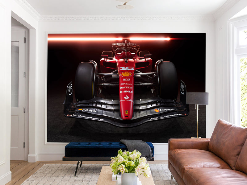 Non-Woven Photo Wallpaper for Gym or Office Red Ferrari Wall Mural