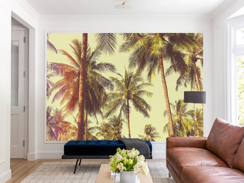 Self-Adhesive Wall Mural Print of Los Angeles Palm Trees for Living Room or Bedroom