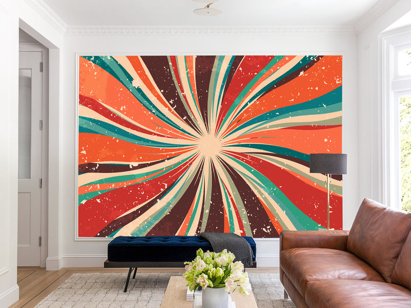 Non-Woven Full Wall Photo Wallpaper Art Design For Living Room, Workspace - Abstract Retro Dirty Grunge