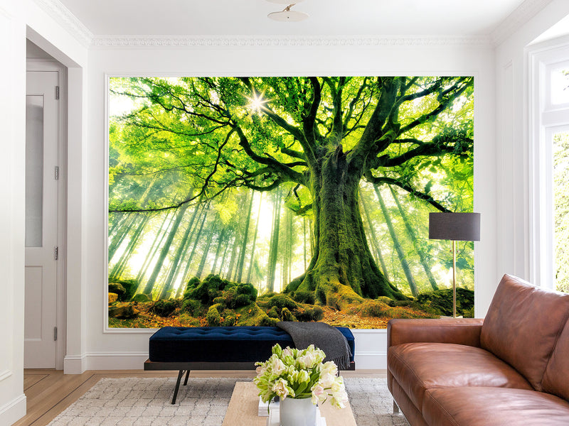 Modern Non-Woven Wallpaper "Tree of Life" — Art Design for a Cozy Living Room or Bedroom