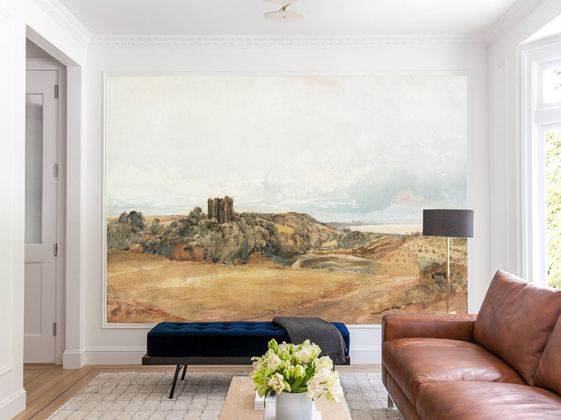 Traditional Wall Mural – “Sheep near Penrhyn Castle, North Wales” by Peter De Wint – Home Decor for Living Room & Bedroom