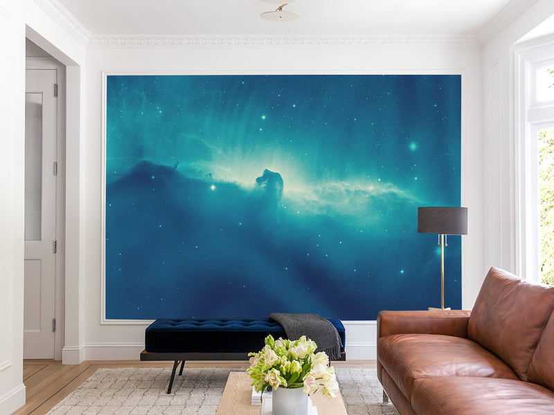 3D Self-Adhesive Vinyl Wallpaper “Glow in the Cosmic Nebula” – Space-Inspired Mural for Bedroom Decor