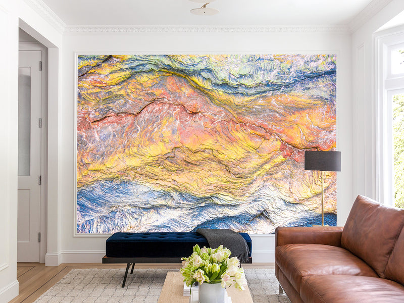 Peel and Stick 3D photo wallpaper Abstract Wall Art – Multicolored Cave-Inspired Texture