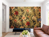 Floral Print Self-Adhesive Mural for Bedroom Decor, Living Room, or Kitchen – "Vintage Style Flower Composition