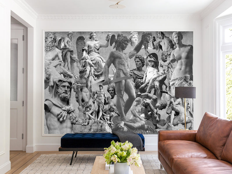 Unique Vintage Design – Traditional Full-Wall Wallpaper "Beauty and Power of Antiquity", Perfect for Bedroom or Living Room