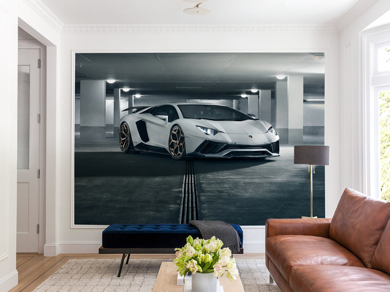 Non-Woven Wallpaper On The Wall Lamborghini Themed Wall Murals For Teen Bedroom, Kitchen, Living Room