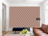 Elegant Art Deco Wallpaper “Wine Lotus” — Peel And Stick Design For Bedroom Or Living Room