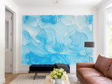 Vinyl Wallpaper Peel and Stick Abstract Wallpaper for Apartment Design Full-Wall Mural for Living Room and Hall "Intertwining of Blue and Gold" ✨