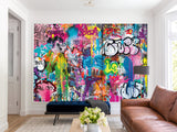 High-Quality Self-Adhesive Wallpaper – Accent Wall for Lounge Area or Creative Studio Mural – "Street Art – Graffiti"