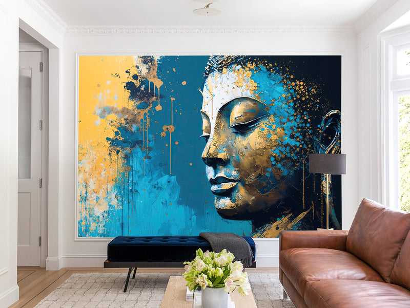 Wall Print Non-Woven Wall Murals With Design Photo Wallpaper "Buddha" For Room, Bedroom, Living Room Decor