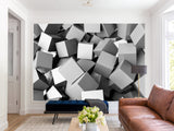 Peel and Stik Mural Wall Mural "Gray cubes" – Decor For Kid's Room Playroom