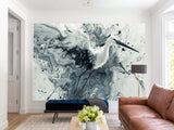 Full-Wall Peel and Stick Wallpaper – Art Print "Dance of the Stork in Abstraction" Mural for Office, Study, or Living Room