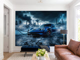 Peel and Stick Mural Sport Car Wall Art Full Wall Decor for Gym, Office, or Bedroom - ‘Storm of Speed’