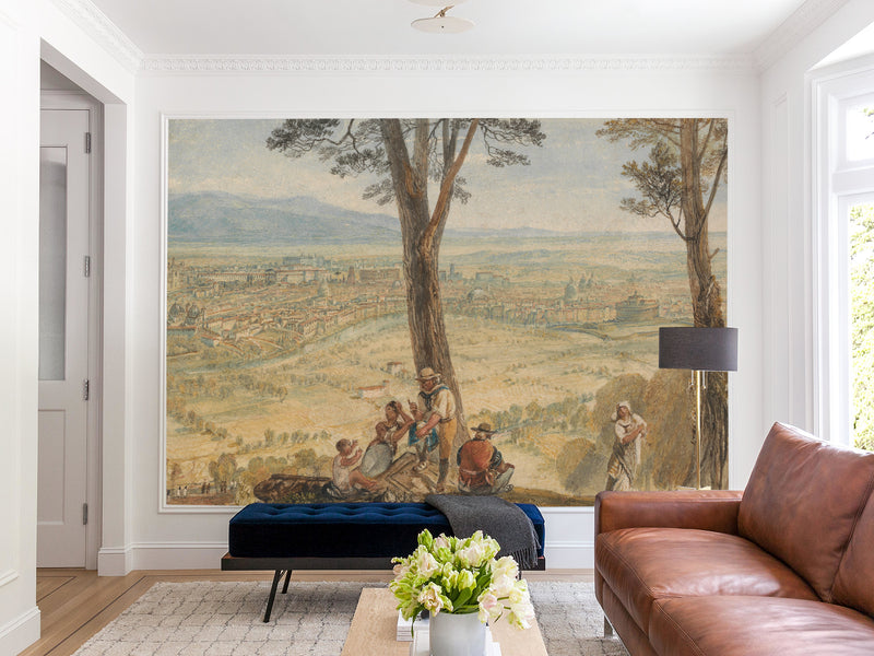 Traditional Full Wall Wallpaper – Classic Print for Room or Office Joseph Mallord William Turner-Rome from Monte Mario