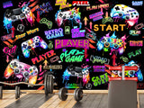 Modern Vibrant Vinyl Wallpaper Peel and Stick “Adrenaline of Victory” – Perfect for Video Game Lovers, Bedroom, Living Room, and Kids’ Room Desing