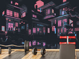 Neon City At Night – Modern Traditional Wall Mural For Interior Design 🌃