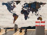 Peel and Stick Wallpaper Oracal film “World map for learning countries”, decor for Kids room