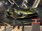 Peel and stick Wall Mural Inspired by LAMBORGHINI – Bold Wallpaper for Room, Garage or Gym