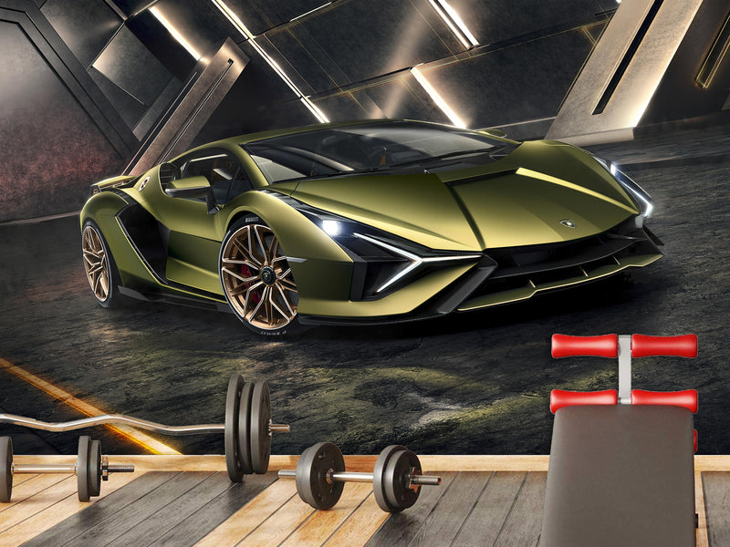 Peel and stick Wall Mural Inspired by LAMBORGHINI – Bold Wallpaper for Room, Garage or Gym