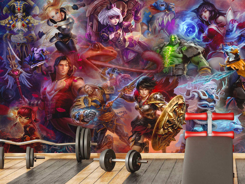 Premium Non-Woven Eco-Friendly Wall Murals – "Characters in Their Glory" Anime Style for Office or Bedroom