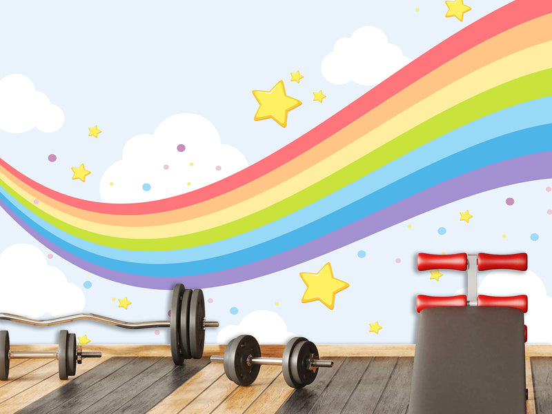 Mural for kids on the wall Self-Adhesive Wallpaper“flying rainbow”, photo wallpaper 3d with a pattern